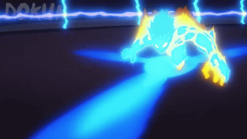 Energy Transformed To Lightning While Deku Is Fighting GIF