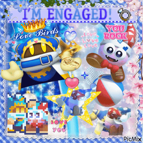 Engaged Love Birds Card You Rock GIF