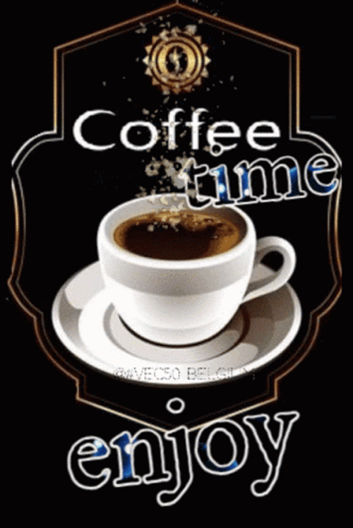  Enjoy Drinking Coffee Time Glitters GIF