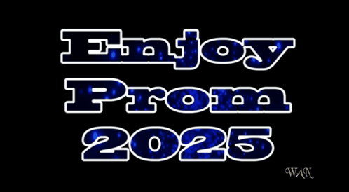 Enjoy Prom 2025 Sign with Blue Balloons