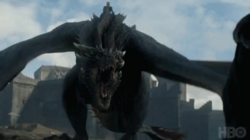 Enormous Dragon Meleys Approaching GIF