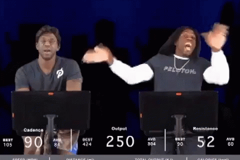 Entertaining Alex Toussaint Peloton Parody GIF