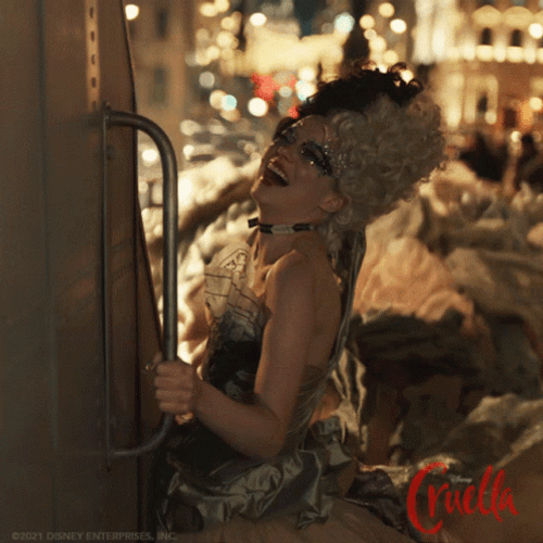 Entertaining Cruella Crazy Laugh GIF
