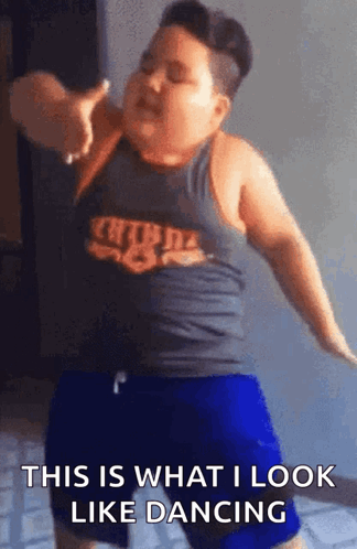 Entertaining Fat Boy Look Like Dancing Meme GIF