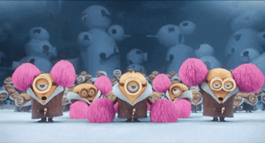 Entertaining Minions Funny Cheer Dance GIF