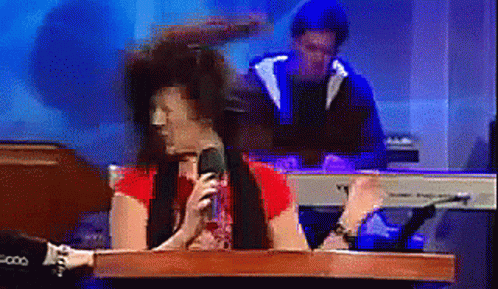 Enthusiastic Church Singer Head Banging GIF