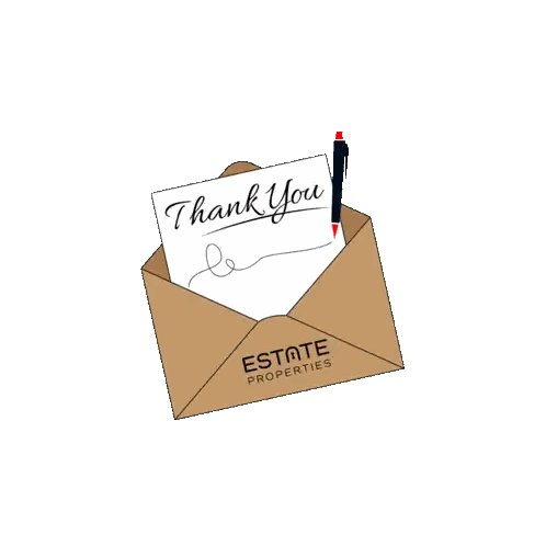 Envelope With Thank You Note and Pen