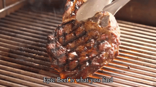 Epic Beef Written on Grill