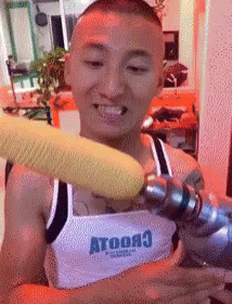 Epic Chinese Guy Sweet Corn Drill GIF