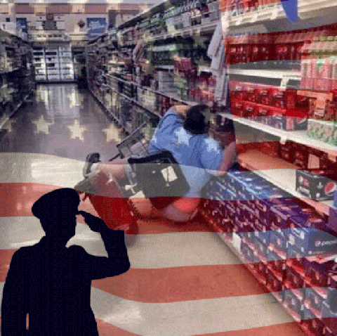 Epic Fail Grocery Shopping Merica Murica GIF