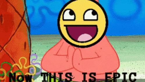 Epic Happy Emoji Patrick Star GIF