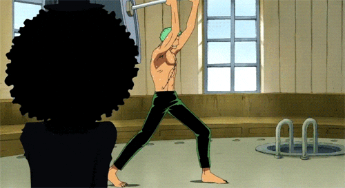 Epic Zoro Lifting Weights GIF