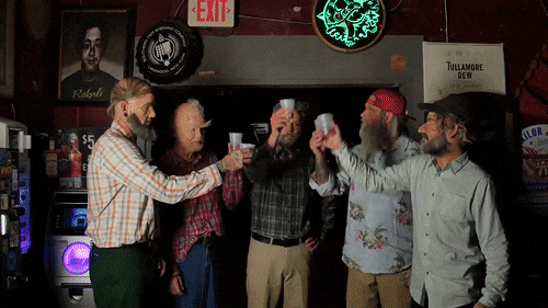 Epitaph Records Men Cheers Two Shots Of Vodka GIF