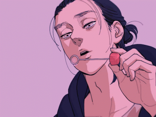 Eren Jaeger Anime Blowing Bubbles GIF