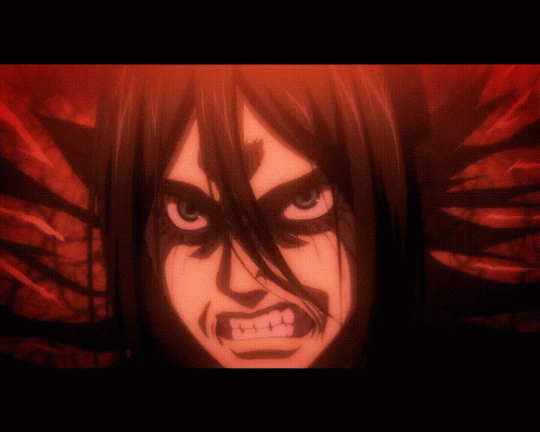 Eren Jaeger Anime Mad Face GIF