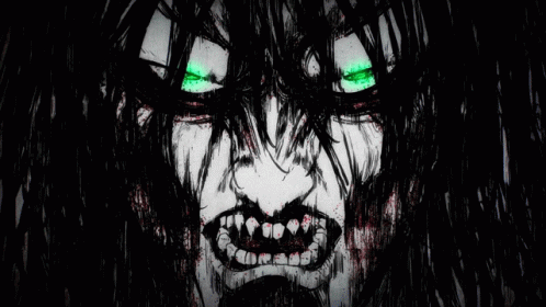 Eren Jaeger Anime Titan Form Green Eyes GIF
