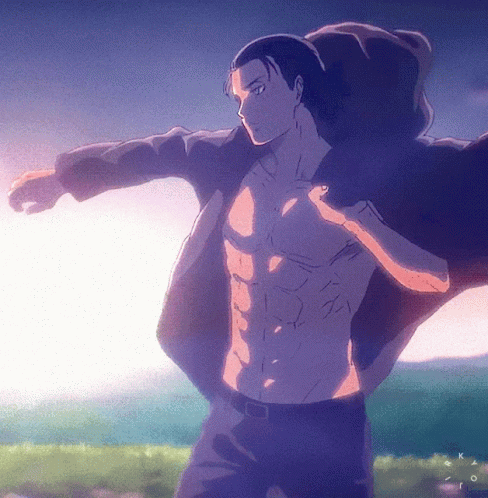 Eren Jaeger Aot Anime Putting On Jacket GIF