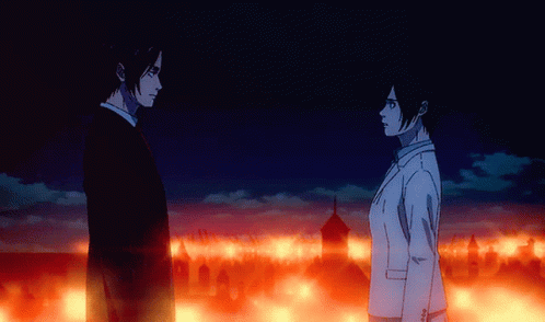 Eren Jaeger Talking To Mikasa Anime GIF