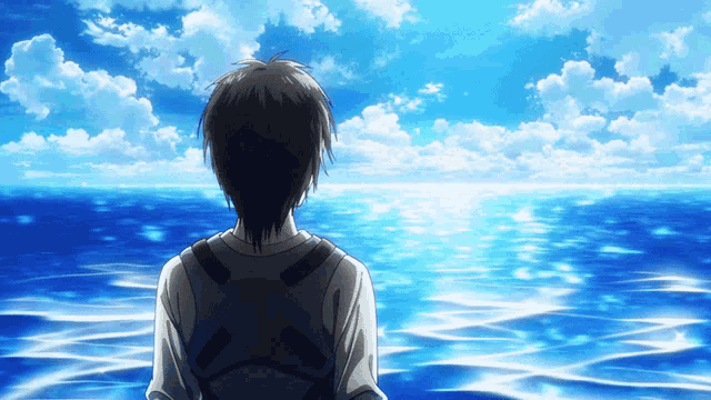 Eren Yeager Blue Ocean GIF