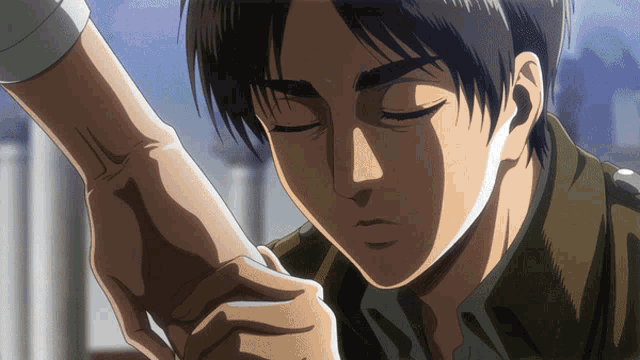 Eren Yeager Hand Kiss GIF