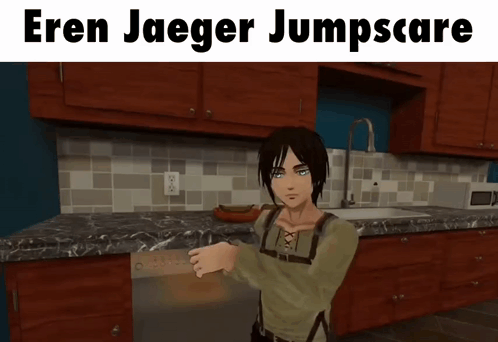 Eren Yeager Jumpscare Punch GIF