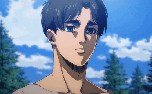 Eren Yeager Sad Face Blinking GIF