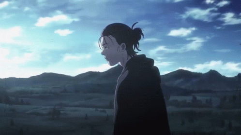 Eren Yeager Walking In Nature With Birds GIF