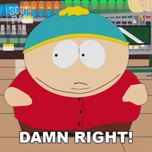 Eric Cartman Damn Right Meme GIF