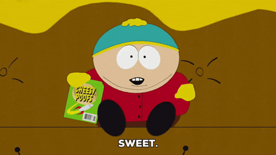 Eric Cartman Happy Eating Chips GIF 