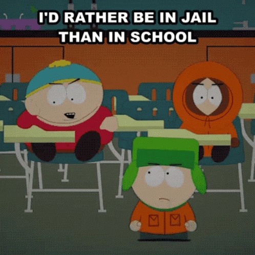 Eric Cartman Jail Rather In School GIF