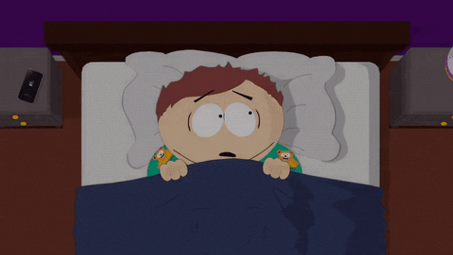 Eric Cartman South Park In Bed During Thunderstorm GIF