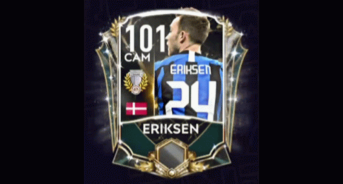 Eriksen Number 24 Is Featured On This Soccer Card GIF