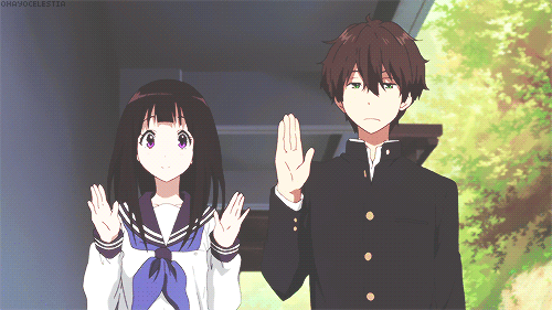 Eru Chitanda Hōtarō Oreki Bye Bye GIF