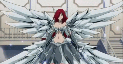Erza Scarlet Wearing Her Armor GIF