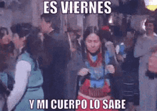 Es Viernes Y Mi Cuerpo Lo Sabe Pig Tails Dancing Vintage Party GIF