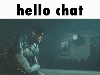 Escalator With Hello Chat GIF