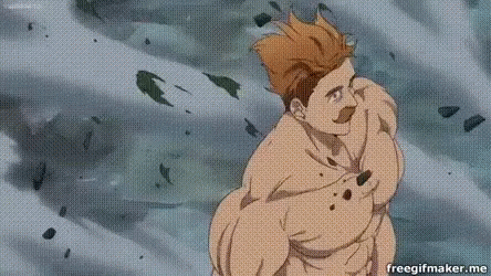 Escanor Standing In Strong Winds GIF