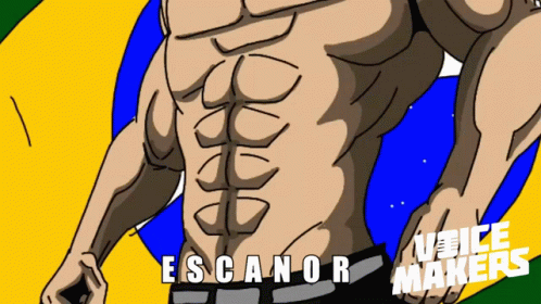 Escanor Abs With Brazil Flag GIF