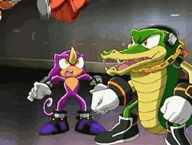 Espio The Chameleon Squished GIF