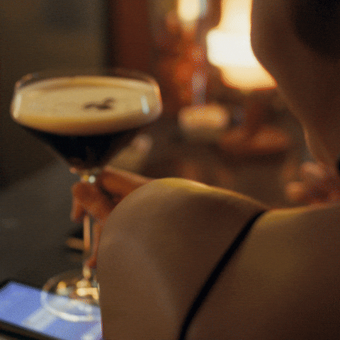 Espresso Cocktail On Top Of Phone GIF