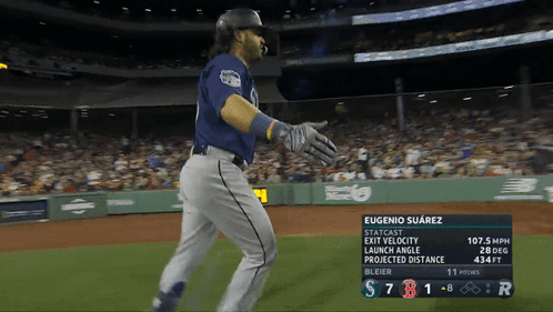 Eugenio Suarez Running Towards Home Plate