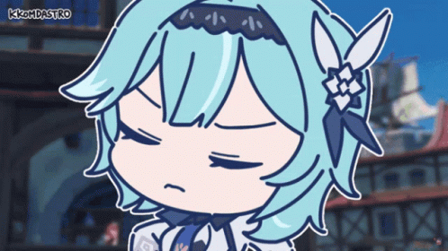 Eula Chibi Genshin Eyes Close And Open GIF