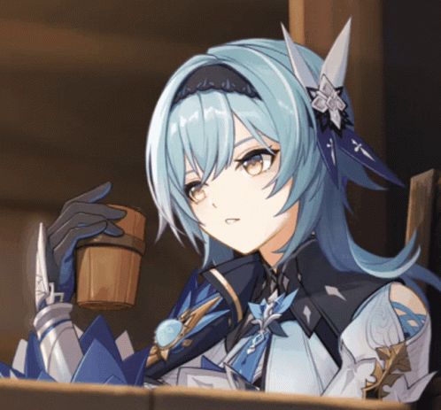 Eula Genshin Impact Glass Holding GIF