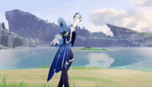Eula Genshin Turn Around Dancing GIF