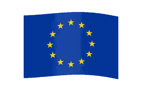 European Union Flag with Yellow Stars