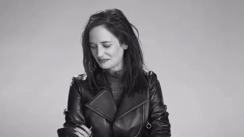 Grayscale Eva Green Smiling GIF