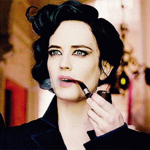 Eva Green Using Smoke Pipe GIF