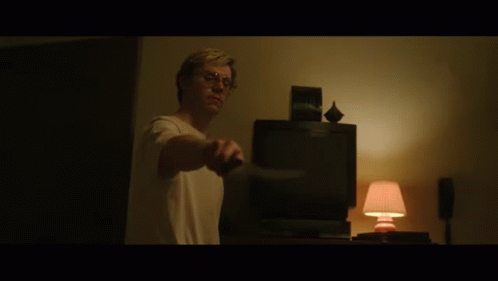 Evan Peters Dahmer Wielding A Knife GIF