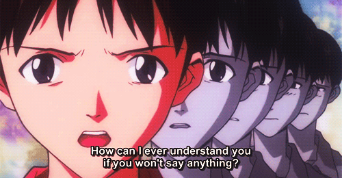 Evangelion Won't Say Anything GIF