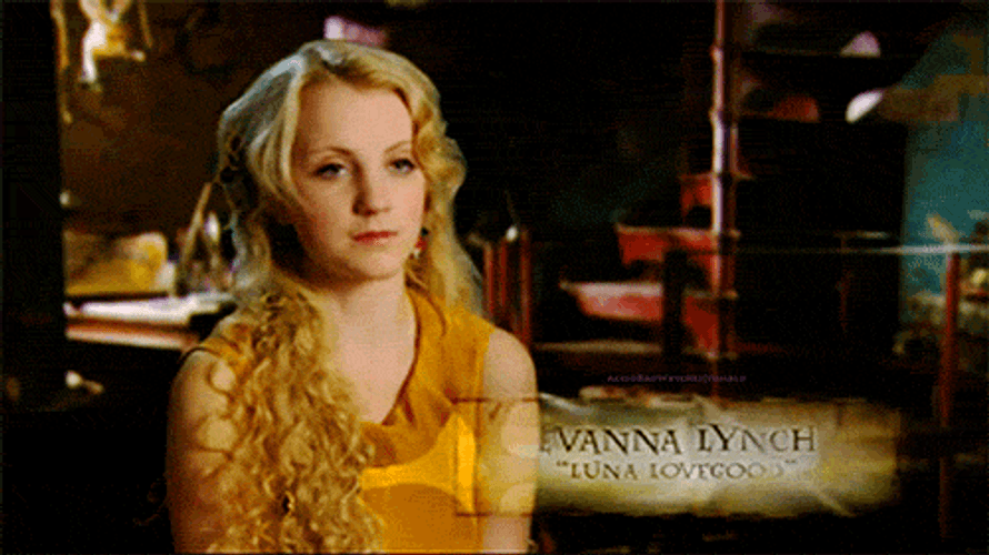 Evanna Lynch As Luna Lovegood Having Interview GIF